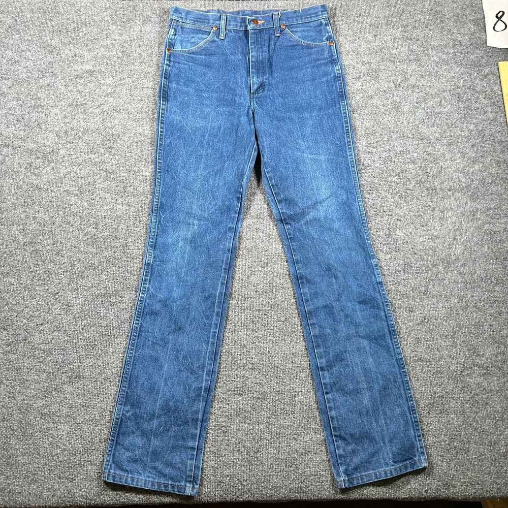 Wrangler Jeans Mens Size 32x36 Blue Cowboy Cut Slim Fit Straight Leg Denim